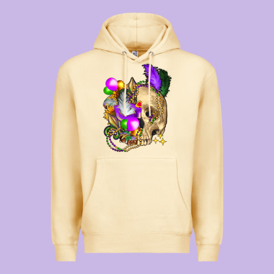 Mardi Gras Skull Premium Hoodie Designed By Fadigitalartstudio