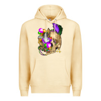 Pina Colada mardi gras skull Premium Hoodie - FaDigitalArtStudio