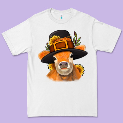 Thanksgiving Cow Premium Tee Designed By Nancycooperartshop