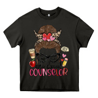 Asphalt messy bun one loved counselor Heavy Core Tee - MaliasSmallBusiness