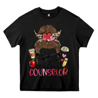 Black messy bun one loved counselor Heavy Core Tee - MaliasSmallBusiness