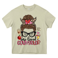 Mossy messy bun one loved counselor Heavy Core Tee - MaliasSmallBusiness