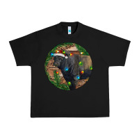 Black Angus Bull With Christmas Lights Urban Heavy Tee | Teevron