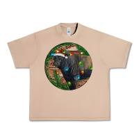 Burro Black Angus Bull with Christmas Lights Urban Heavy Tee - RanaPortraitStore