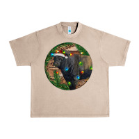 French Oak Black Angus Bull with Christmas Lights Urban Heavy Tee - RanaPortraitStore