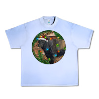 Grape Ice Black Angus Bull with Christmas Lights Urban Heavy Tee - RanaPortraitStore