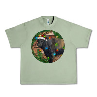 Oil Green Black Angus Bull with Christmas Lights Urban Heavy Tee - RanaPortraitStore