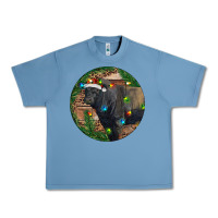 Pebble Blue Black Angus Bull with Christmas Lights Urban Heavy Tee - RanaPortraitStore