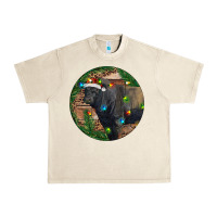 Sandshell Black Angus Bull with Christmas Lights Urban Heavy Tee - RanaPortraitStore