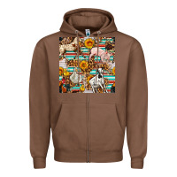 Chestnut Western Leopard Farm Animals Seamless Pattern Zipper Hoodie - FaDigitalArtStudio