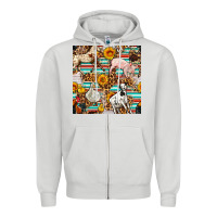 Dove Grey Western Leopard Farm Animals Seamless Pattern Zipper Hoodie - FaDigitalArtStudio