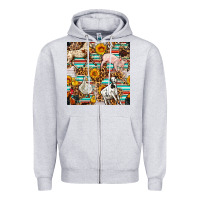 Heather Grey Western Leopard Farm Animals Seamless Pattern Zipper Hoodie - FaDigitalArtStudio
