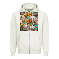 Oatmeal Heather Western Leopard Farm Animals Seamless Pattern Zipper Hoodie - FaDigitalArtStudio