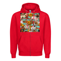 Red Western Leopard Farm Animals Seamless Pattern Zipper Hoodie - FaDigitalArtStudio