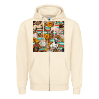Sandshell Western Leopard Farm Animals Seamless Pattern Zipper Hoodie - FaDigitalArtStudio