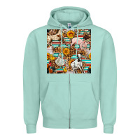 Seafoam Western Leopard Farm Animals Seamless Pattern Zipper Hoodie - FaDigitalArtStudio