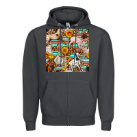 Smoke Western Leopard Farm Animals Seamless Pattern Zipper Hoodie - FaDigitalArtStudio