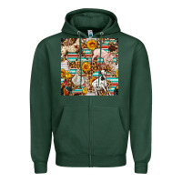 Sports Green Western Leopard Farm Animals Seamless Pattern Zipper Hoodie - FaDigitalArtStudio