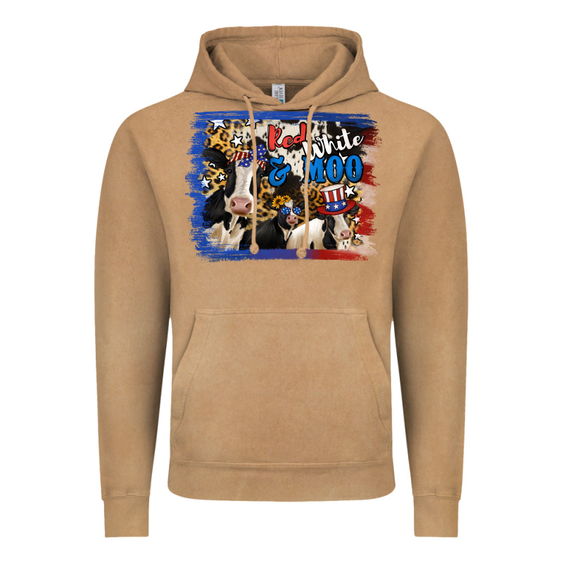 Red White Moo Heifers Vintage Hoodie by RanaPortraitStore | Teevron