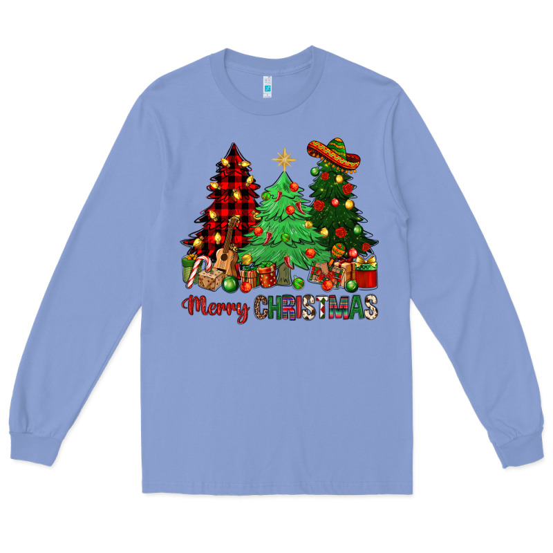 Merry Christmas Trees Long Sleeve Tee by NancyCooperArtShop | Teevron