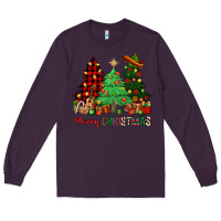Plum merry christmas trees Long Sleeve Tee - NancyCooperArtShop