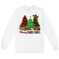 White merry christmas trees Long Sleeve Tee - NancyCooperArtShop