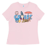Bubblegum Pink cruise life sailor gnome Ladies Tee - MaliasSmallBusiness