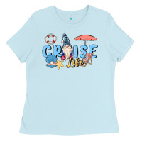 Baby Blue cruise life sailor gnome Ladies Tee - MaliasSmallBusiness