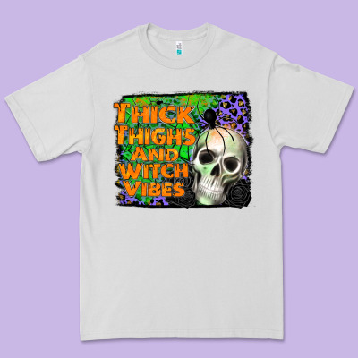 Thick Thighs And Witch Vibes Premium Tee Designed By Jahusdesignshop