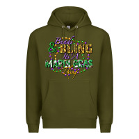Army Green Beads and bling it's' a Mardi Gras thing Premium Hoodie - FaDigitalArtStudio