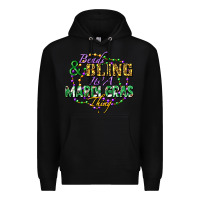 Black Beads and bling it's' a Mardi Gras thing Premium Hoodie - FaDigitalArtStudio