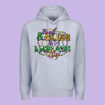 Beads And Bling It's' A Mardi Gras Thing Premium Hoodie Designed By Fadigitalartstudio
