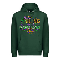 Sports Green Beads and bling it's' a Mardi Gras thing Premium Hoodie - FaDigitalArtStudio