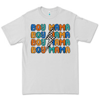 Dove Grey boy mama lightning bolt Premium Tee - MaliasSmallBusiness