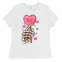 White skeleton hand with sugar valentines day Ladies Tee - MaliasSmallBusiness