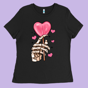 Skeleton Hand With Sugar Valentines Day Ladies Tee Designed By Maliassmallbusiness