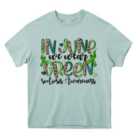 Arona in june we wear green scoliosis awareness Heavy Core Tee - MaliasSmallBusiness