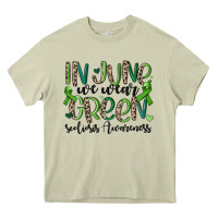 Mossy in june we wear green scoliosis awareness Heavy Core Tee - MaliasSmallBusiness