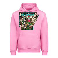 Fuchsia Pink arkansas map Urban Hoodie - RacoonDesign