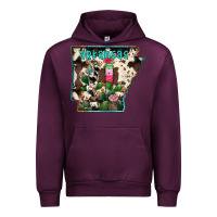 Mauve Wine arkansas map Urban Hoodie - RacoonDesign