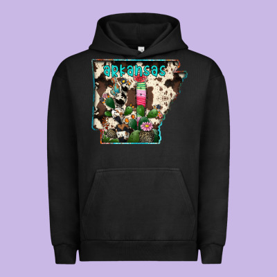 Arkansas Map Urban Hoodie Designed By Racoondesign