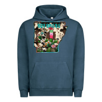 Pigment Midnight Navy arkansas map Urban Hoodie - RacoonDesign