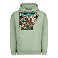 Pigment Oil Green arkansas map Urban Hoodie - RacoonDesign
