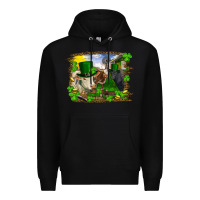 Black St patrick's day cows Premium Hoodie - RanaPortraitStore