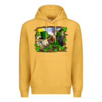 Mustard St patrick's day cows Premium Hoodie - RanaPortraitStore
