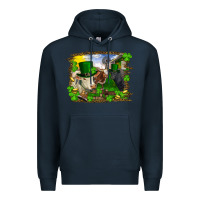Navy St patrick's day cows Premium Hoodie - RanaPortraitStore