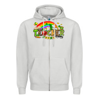 Dove Grey St. Patrick's Day Teacher Zipper Hoodie - OliviaCreatesArt