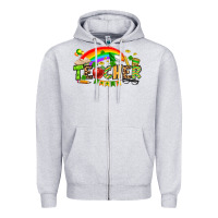Heather Grey St. Patrick's Day Teacher Zipper Hoodie - OliviaCreatesArt