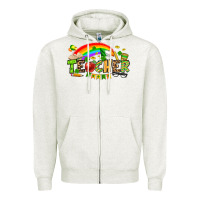 Oatmeal Heather St. Patrick's Day Teacher Zipper Hoodie - OliviaCreatesArt