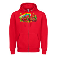 Red St. Patrick's Day Teacher Zipper Hoodie - OliviaCreatesArt
